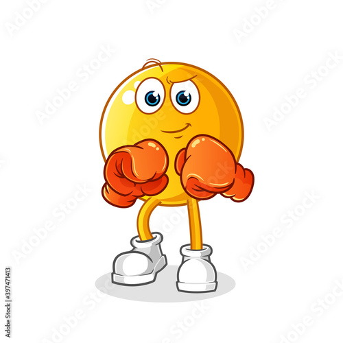  emoticon boxer character. cartoon mascot vector