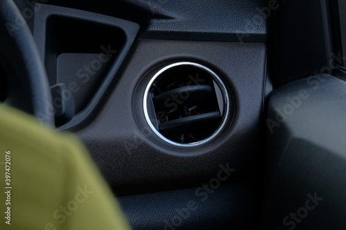 car air conditioner panel, black hole or vent on car dashboard