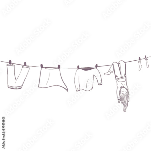 clothes hanging on a clothesline