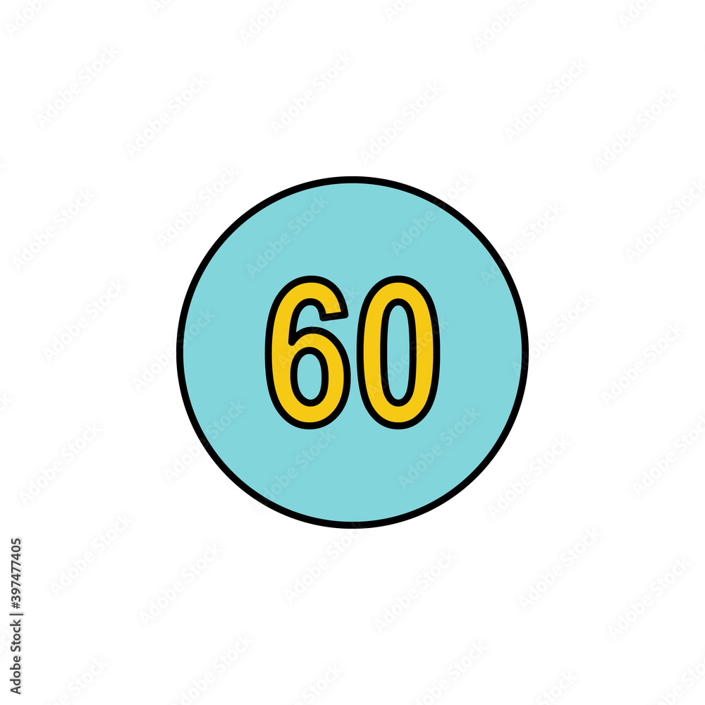speed 60 icon. Signs and symbols can be used for web, logo, mobile app, UI, UX speed 60 icon. Signs and symbols can be used for web, logo, mobile app, UI, UX