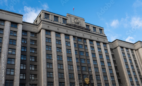 February 5, 2020 Moscow, Russia. The building of the State Duma of the Russian Federation.