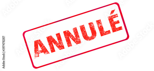 Tableau sur toile tampon rouge annulé