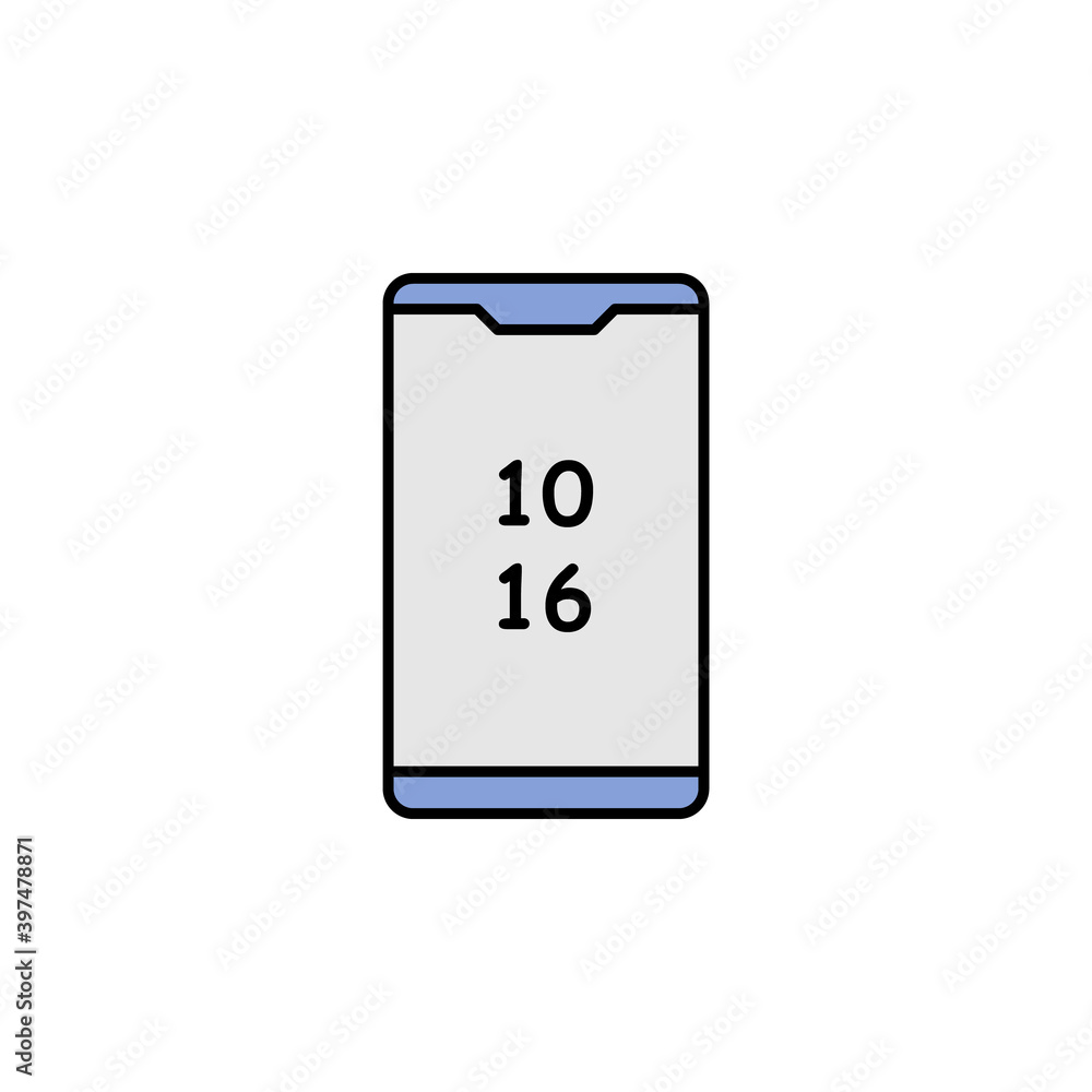 smartphone, time, clock icon. Signs and symbols can be used for web, logo, mobile app, UI, UX smartphone, time, clock icon. Signs and symbols can be used for web, logo, mobile app, UI, UX