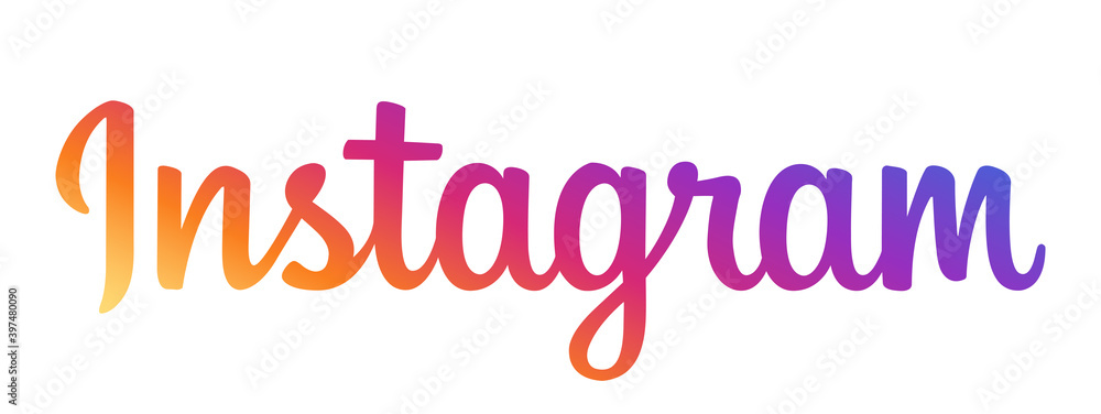 Vecteur Stock Instagram Text Logo - Vector - Original Gradient Color Font -  Isolated. Multicolor Instagram Latest Name Font for Web Page, Mobile App or  Print Materials. Transparent Template. | Adobe Stock