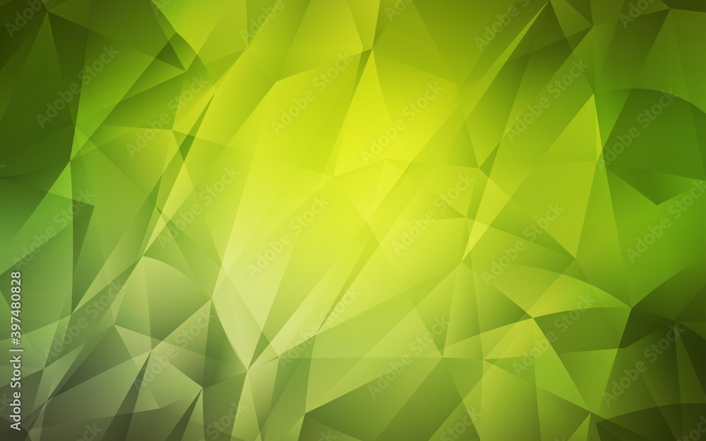 Light Green, Yellow vector shining triangular background. Light Green, Yellow vector shining triangular background.
