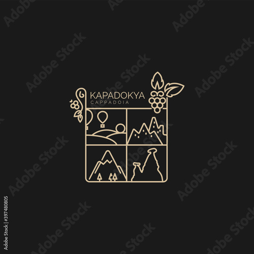 Cappadocia detailed logo design illustration
