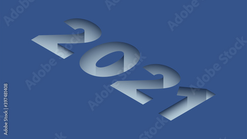 New year 2021 abstract isometric background
