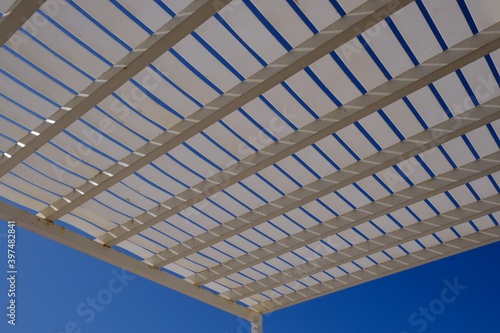 Grid of a structure with a background sky