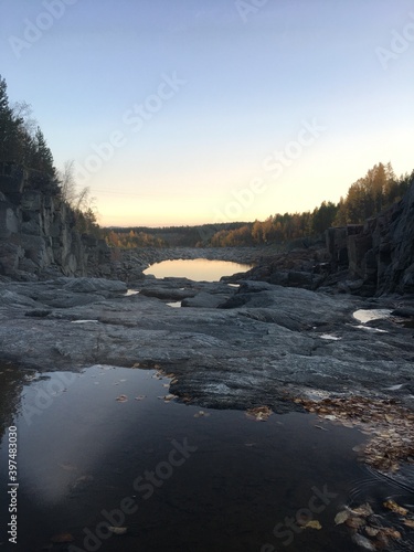 sunset over the river