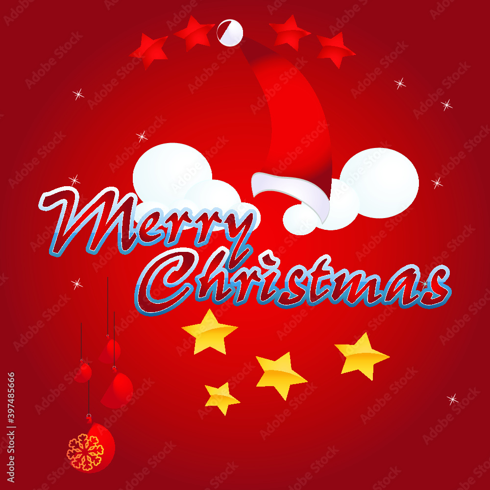 Naklejka premium MERRY CHRISTMAS CARD