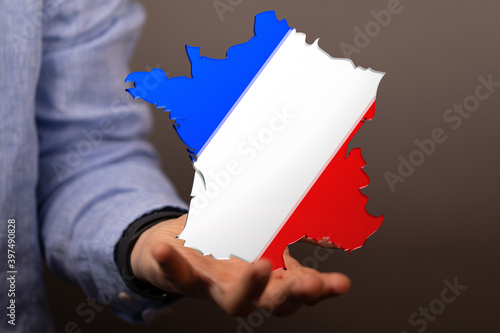 Digital France map country 3d