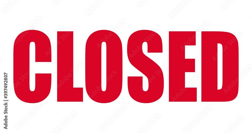 closed square animation. closed sign. closed banner closed square animation. closed sign. closed banner