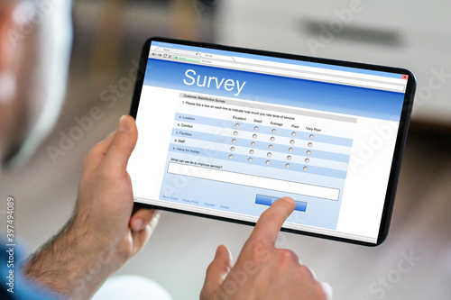 Survey Questionnaire Or Poll On Tablet Computer