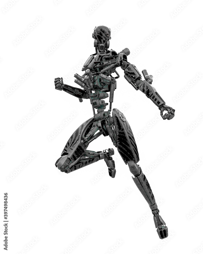 mega drone soldier robot is doing a comic action pose mega drone soldier robot is doing a comic action pose