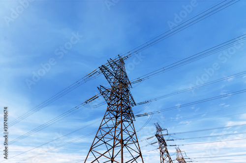 Wallpaper Mural power line in the sunlight / bright abstract photo of the industrial zone Torontodigital.ca