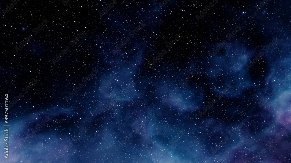 Naklejka premium nebula gas cloud in deep outer space, Science fiction illustrarion, colorful space background with stars 3d render 