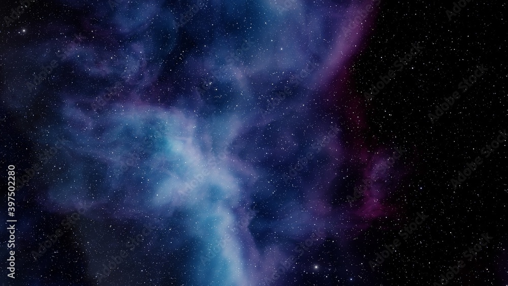 Fototapeta premium nebula gas cloud in deep outer space, Science fiction illustrarion, colorful space background with stars 3d render 
