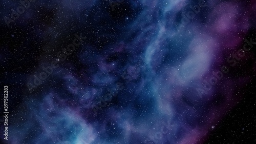 Fototapeta Naklejka Na Ścianę i Meble -  nebula gas cloud in deep outer space, Science fiction illustrarion, colorful space background with stars 3d render
