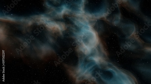 nebula gas cloud in deep outer space, Science fiction illustrarion, colorful space background with stars 3d render  © ANDREI