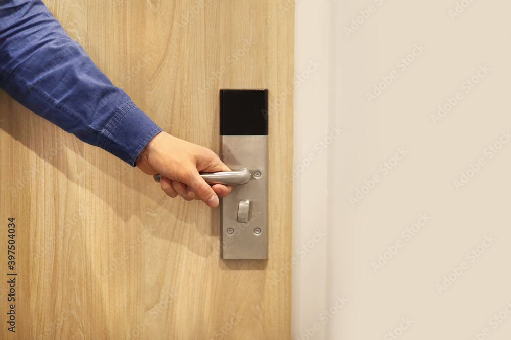 Electronic lock on door Electronic lock on door