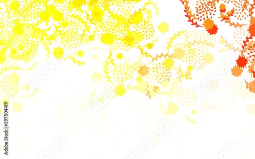 Light Green, Yellow vector abstract pattern with flowers