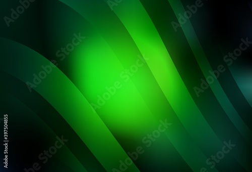 Dark Green vector template with bent lines.