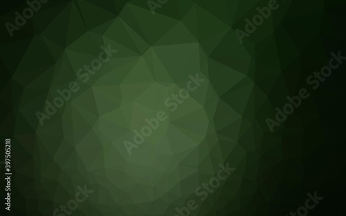 Dark Green vector shining triangular template.