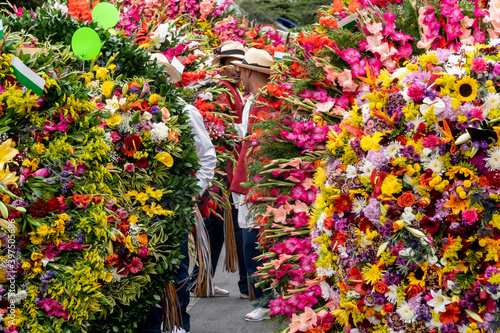 Man in silleteros parade, Flower Fair. photo