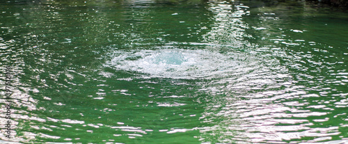 Natural wave of water formed in the lake