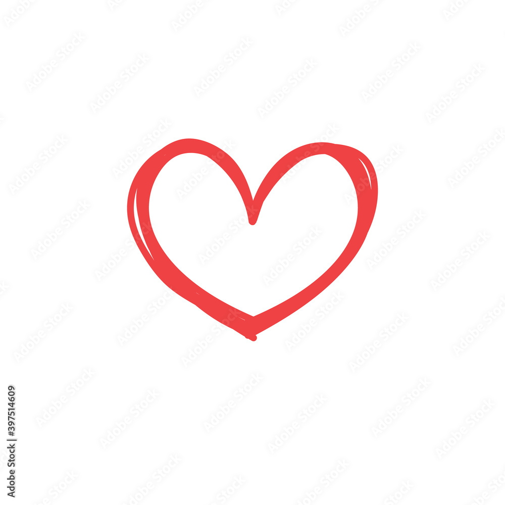 Heart doodle illustration. Hand drawn love symbol. Valentine's day vector icon. Heart doodle illustration. Hand drawn love symbol. Valentine's day vector icon.