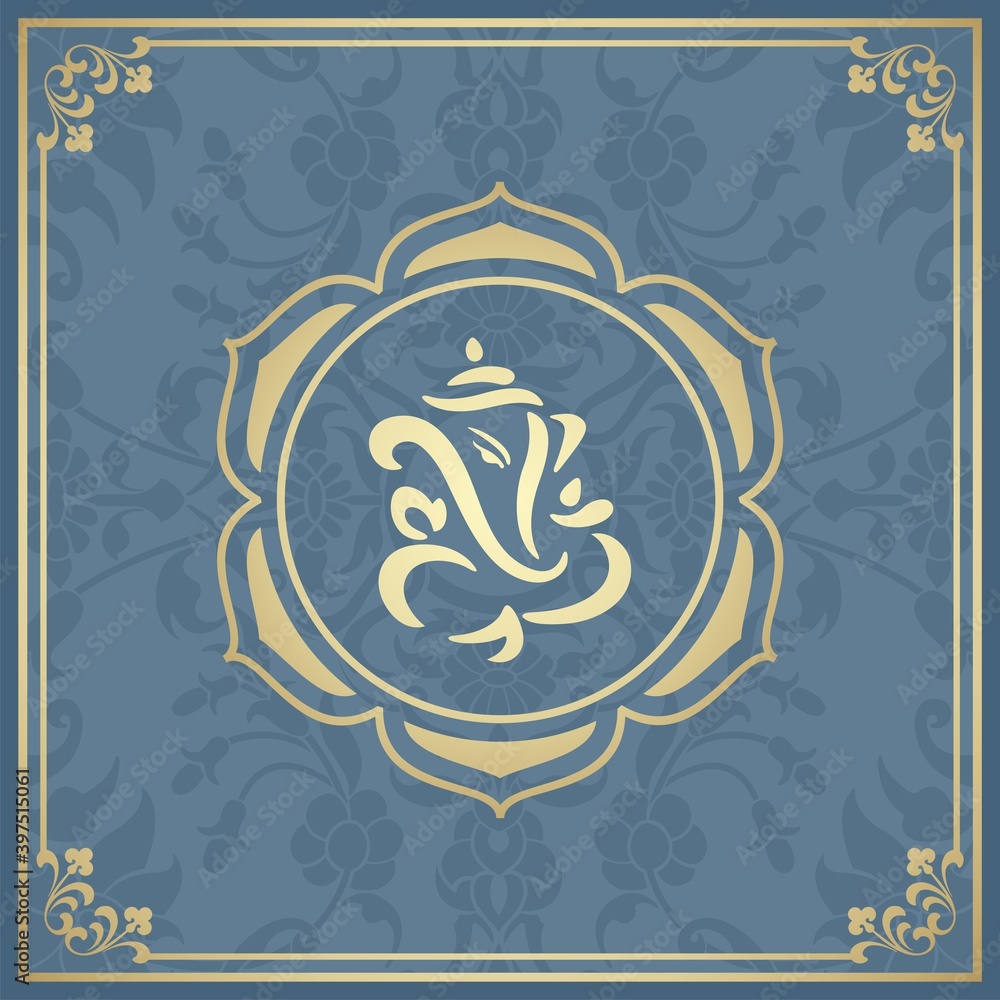 Ganesha, wedding card, royal Rajasthan, India Ganesha, wedding card, royal Rajasthan, India