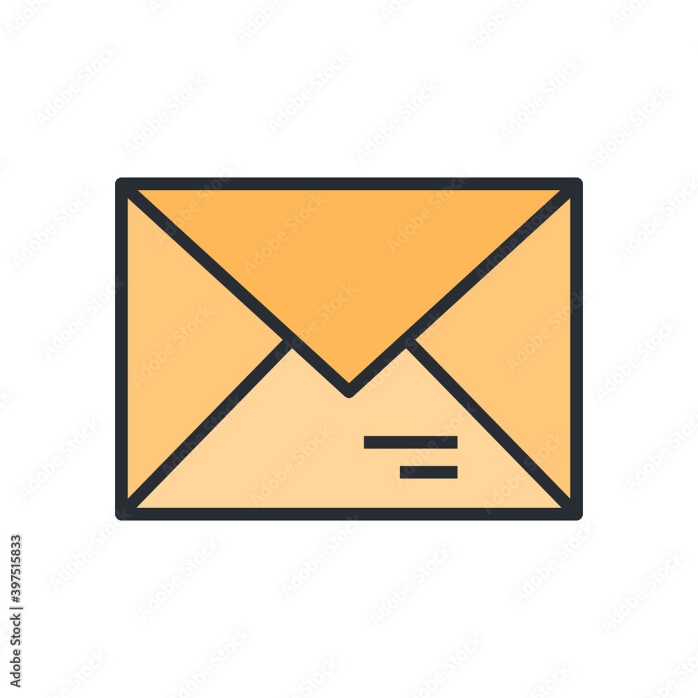 Envelope icon in flat design style. Email, message sign. Envelope icon in flat design style. Email, message sign.