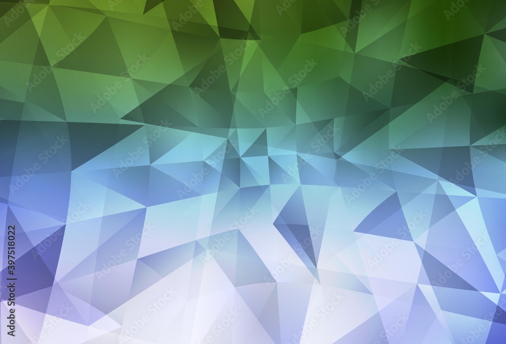 Fototapeta premium Light Pink, Green vector low poly texture.