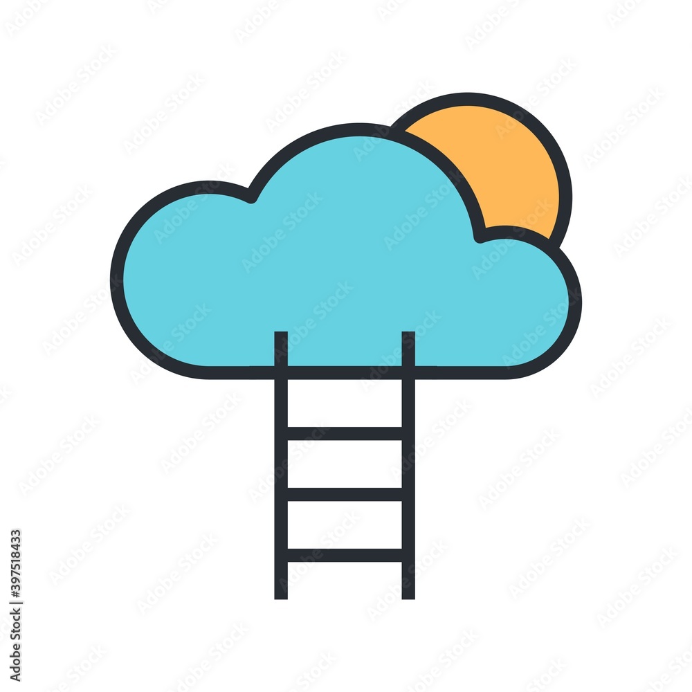 Ladder icon. Business concept, achievement, work success vector illustration. Ladder icon. Business concept, achievement, work success vector illustration.
