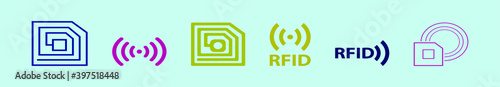 set of rfid cartoon icon design template with various models. vector illustration isolated on background