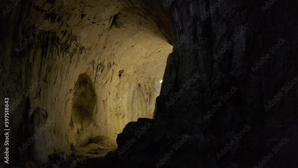 Aerial, Flight Through Prohodna Caves, Bulgaria Aerial, Flight Through Prohodna Caves, Bulgaria