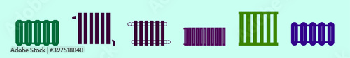 set of radiator cartoon icon design template with various models. vector illustration isolated on background