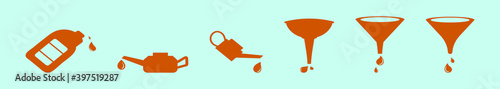 set of oil change cartoon icon design template with various models. vector illustration isolated on background