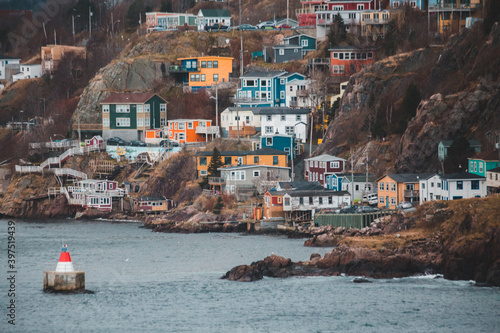 view of the city of St. John's, Newfoundland, canada on an overcast day