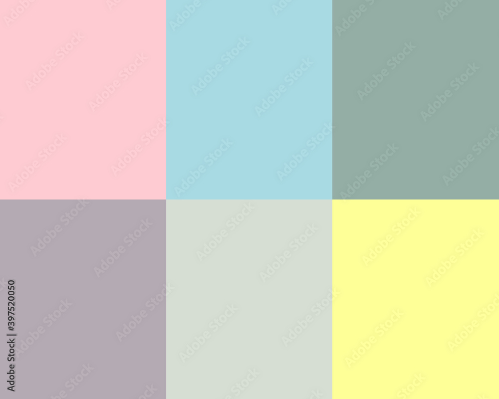 abstract colorful background with collage of six different pastel colors- with space to write your text 