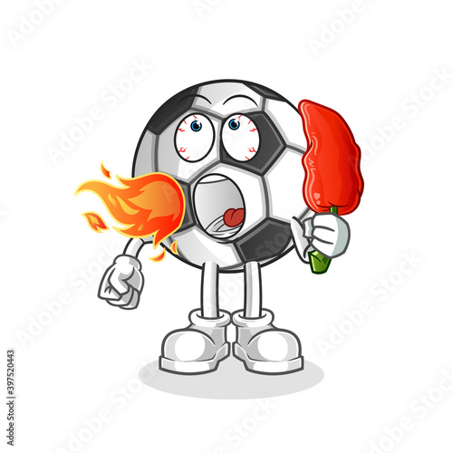 ball eat hot chilie mascot. cartoon vector © dataimasu