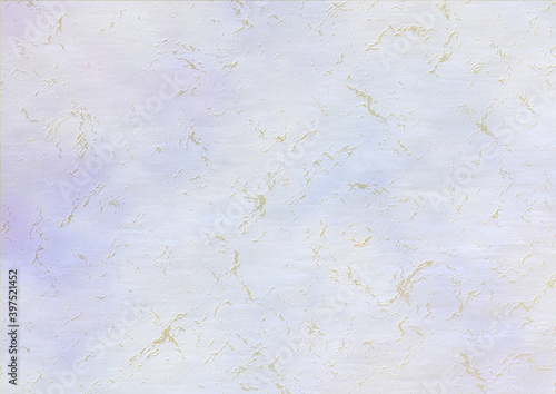 和紙風背景素材 金色の雲竜柄 水彩風背景色（青紫色） © YX2K