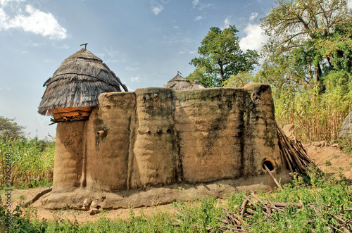 Mudbrick houses in Togo photo