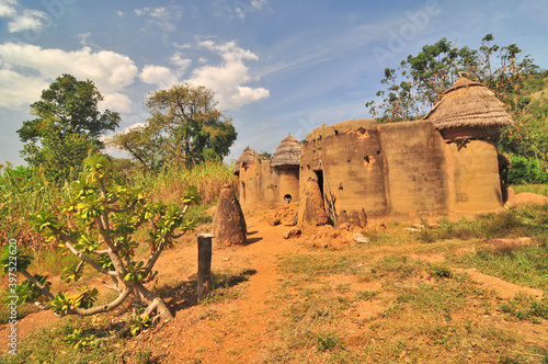 Mudbrick houses in Togo photo