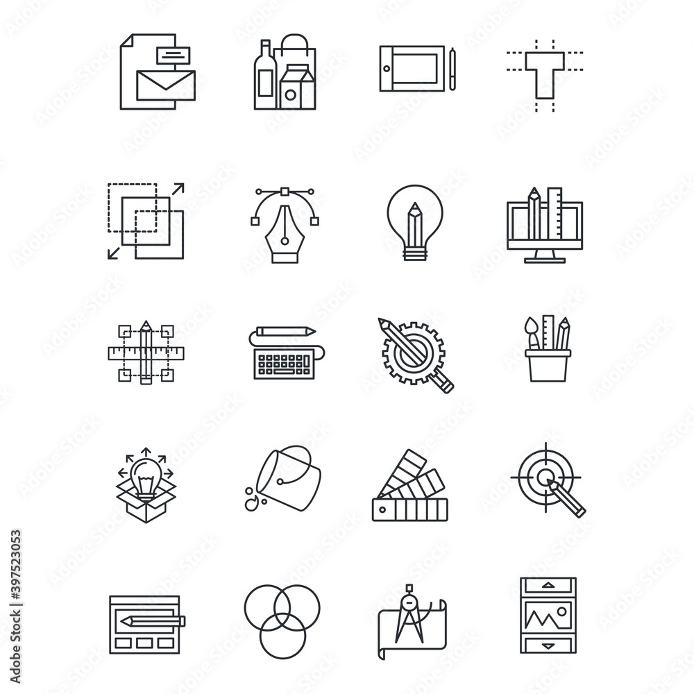 Fototapeta premium Graphic design icons set.