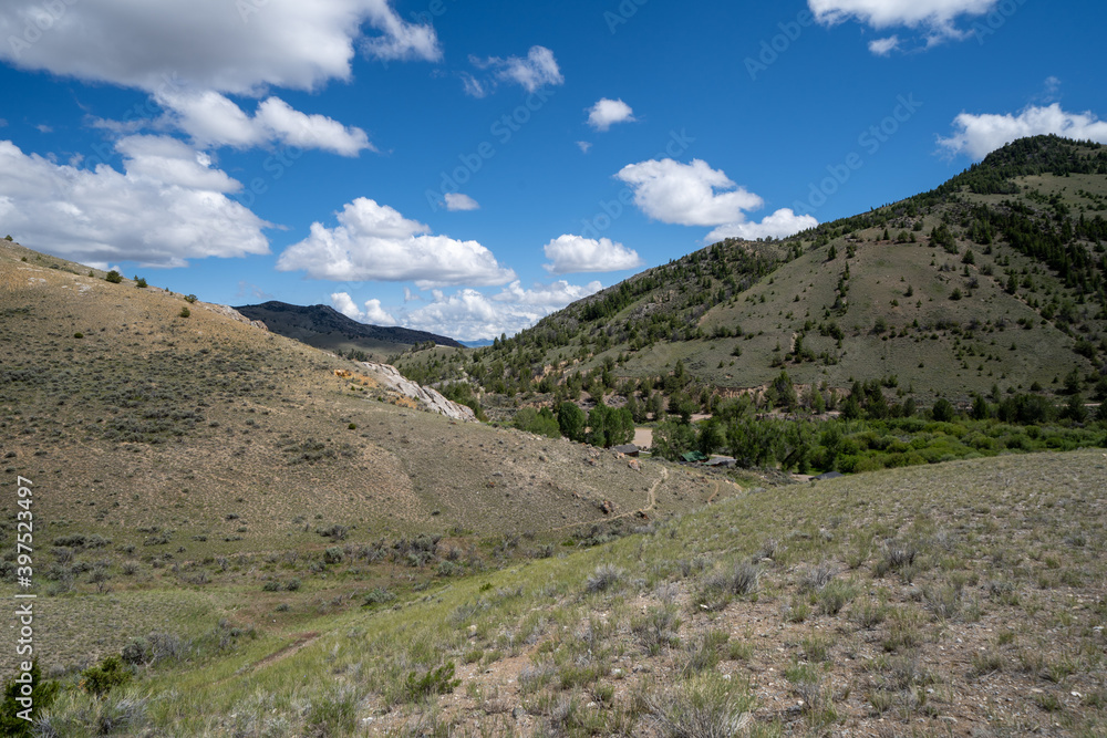 Looking down on the town of Bannack, a Montana Ghost Town