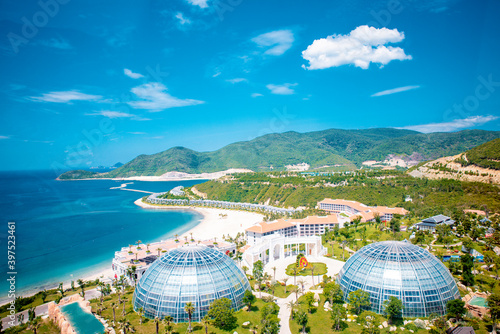 Vászonkép Aerial view of coastal resort Vinpearl Land Park, at NHA TRANG, VIET NAM