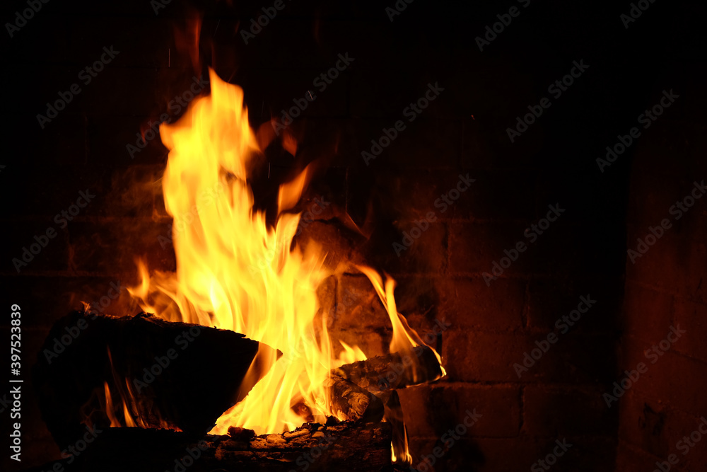 fire in fireplace fire in fireplace