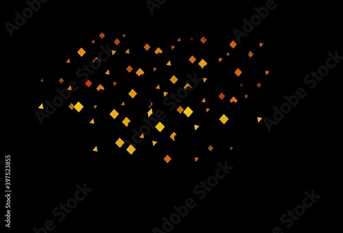 Dark yellow, orange vector pattern in polygonal style with circles.