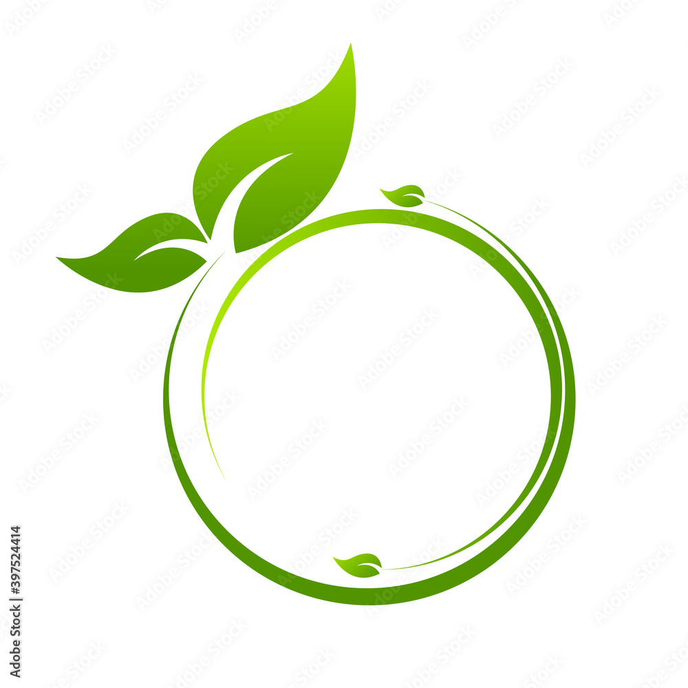 organic with leafs . Ecology concept Vector illustration organic with leafs . Ecology concept Vector illustration